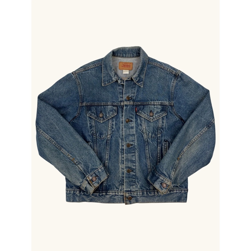 Vintage Levis 70506 0213 Denim Trucker Jacket Blue Medium Wash Size 42 Mens